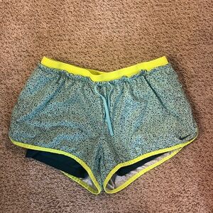 Nike Athletic Shorts Yellow and Blue Lightweight
